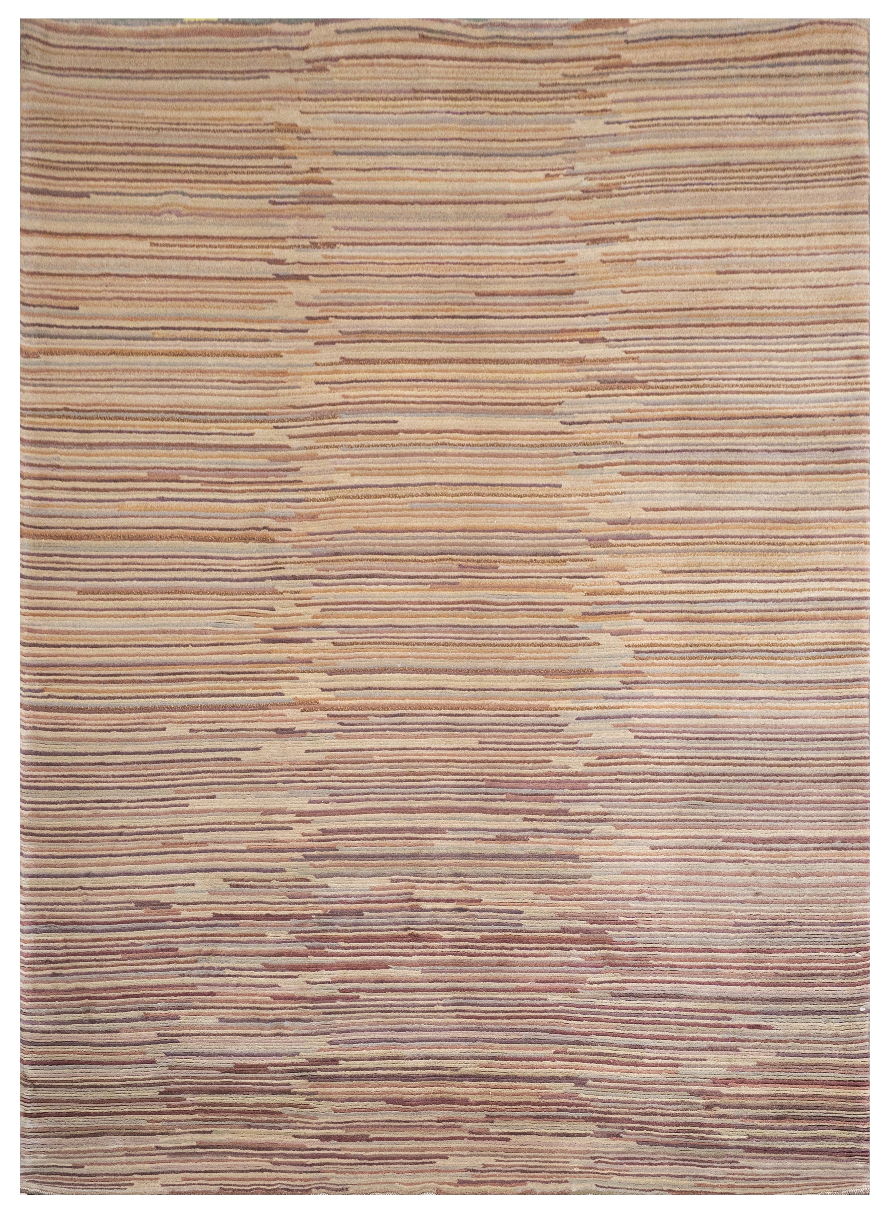 Handknotted Carpet, DIA- 7047 MODERN LINEAR PATTERN, Desert Sand, Café Au Lait Mix
